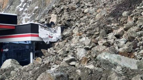 VELIKA STENA PALA NA BENZINSKU PUMPU U ZVORNIKU: Pričinjena materijalna šteta, srećom nema povređenih (FOTO)