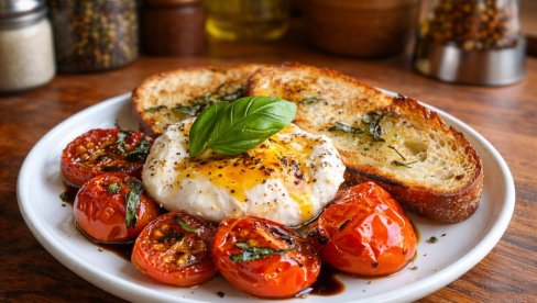 TOST SA PEČENIM PARADAJZOM I BURATOM: Jednostavno, a luksuzno
