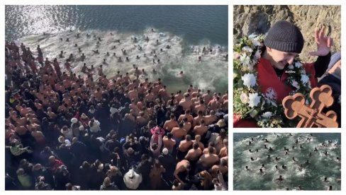 "SRPSKA SE TRUBA S KOSOVA ČUJE" ZA POBEDNIKA MATEJU: Oboren rekord na Gazivodama - Stotine mladića i devojaka plivalo za Časni krst (VIDEO)