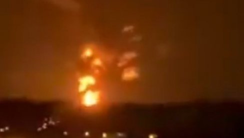 STRAHOVIT NAPAD NA RUSIJU TOKOM NOĆI: Izbio ogroman požar u skladištu nafte posle udara ukrajinskih dronova