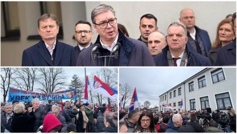 VUČIĆ U VELIKOJ DRENOVI Predsednik na otvaranju rekonstruisane škole: Srećan sam što sam u mestu velikog Germana i Dobrice Ćosića (VIDEO)