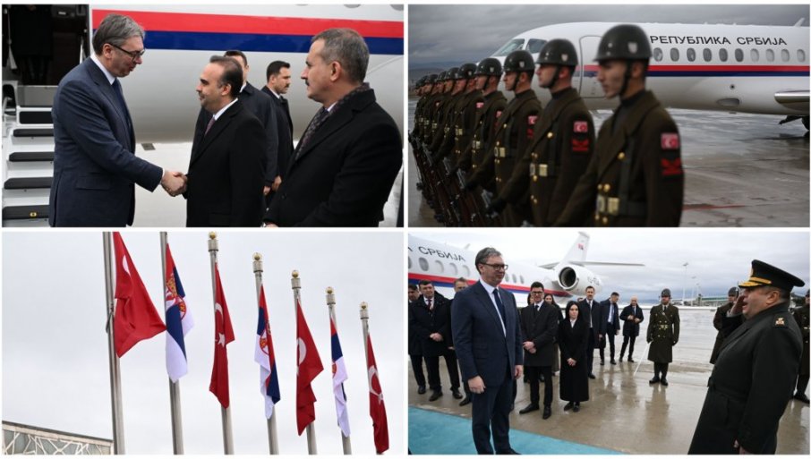 VUČIĆ SLETEO U ANKARU, DOČEKAN SA POČASNOM GARDOM: Očekuju me važni razgovori sa Erdoganom (VIDEO)