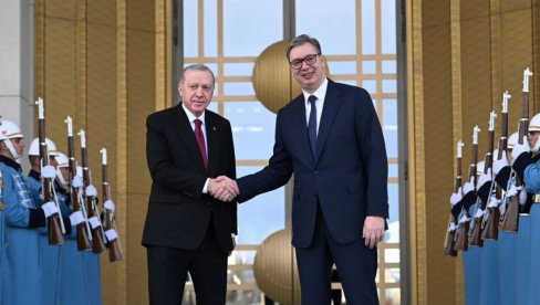 POČEO SASTANAK U PREDSEDNIČKOJ PALATI: Vučić razgovara sa Erdoganom (FOTO)