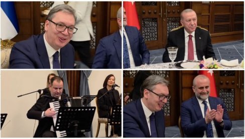 VELIKA ČAST ZA SRBIJU: Erdogan dočekao Vučića sa pesmom Tamo daleko na večeri u Ankari (VIDEO)