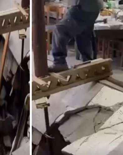 УЖАС У КАФАНИ: Пропали кроз под - госте за 4 стола прогутала рупа која се изненада отворила (ВИДЕО)