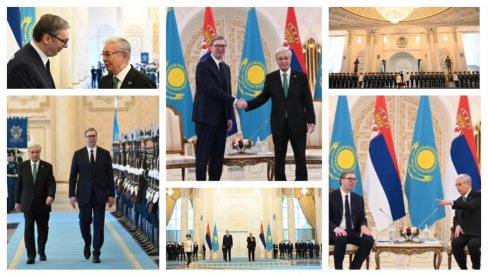 ТОКАЈЕВ УРУЧИО ВУЧИЋУ ОРДЕН ЗЛАТНОГ ОРЛА: Председник добио највише одликовање Казахстана (ВИДЕО)