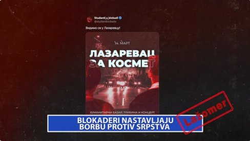 BLOKADERI NASTAVLJAJU BORBU PROTIV SRPSTVA (VIDEO)