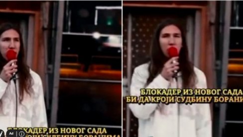 BRUKA BLOKADERA U BORU: Student iz Novog Sada drži govor o našem mestu