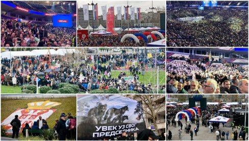 ПОЧЕО ВЕЛИКИ СКУП СНС: Више од 30.000 људи у Арени, народ дошао да подржи Вучића (ФОТО/ВИДЕО)