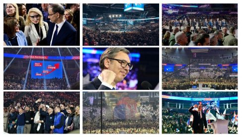 ВУЧИЋ У КРЦАТОЈ АРЕНИ ПОСЛАО СНАЖНУ ПОРУКУ: Србија је наша породица (ВИДЕО)  (ФОТО/ВИДЕО)