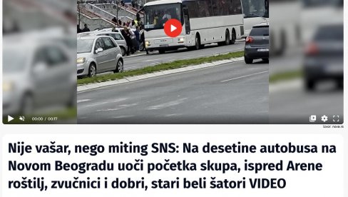 SMETA IM ROŠTILJ, A KAD SU ONI PEKLI PRASE NA AUTOKOMANDI TO JE BILA SVEČANA AKADEMIJA: Blokaderska Nova S sramotno kritikuje SNS skup