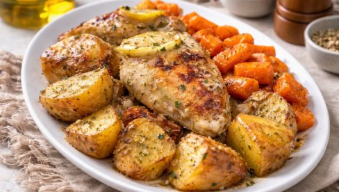 ПИЛЕТИНА СА ЛИМУНОМ И КРОМПИРОМ ИЗ РЕРНЕ: Сочно и мирисно јело