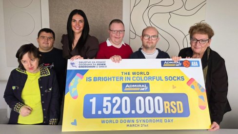 ZAVRŠENA HUMANITARNA KAMPANJA „SVET JE LEPŠI U ŠARENIM ČARAPAMA“: AdmiralBet donirao više od 1.5 milion dinara za osobe sa Daunovim sindromom