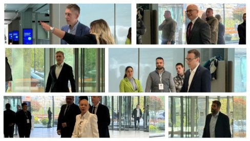 SEDNICA PREDSEDNIŠTVA SNS: Funkcioneri stranke pristižu u Sava Centar