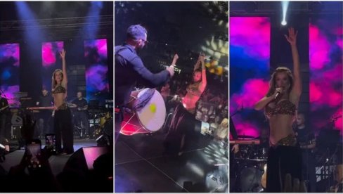 INFUZIJA, RAKIJICA I VESELJE: Tea Tairović na koncertu u Tuzli zaigrala trbušni ples (FOTO)