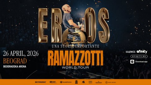 UNA STORIA IMPORTANTE WORLD TOUR: Eros Ramazzotti za dva dana u Beogradu