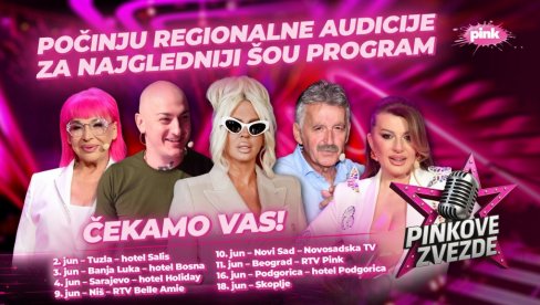 PINKOVE ZVEZDE OTVARAJU VRATA NOVIM TALENTIMA: Kreću audicije širom regiona!