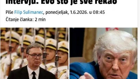 TRAMP I SI U ISTOM DANU: Vučević za Novosti o diplomatskom uspehu Srbije