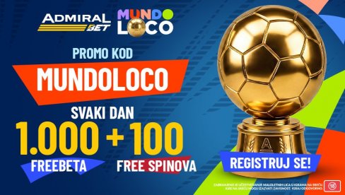 SAMO U ADMIRALBETU – ČAK 40 DANA BONUSA TOKOM MUNDIJALA