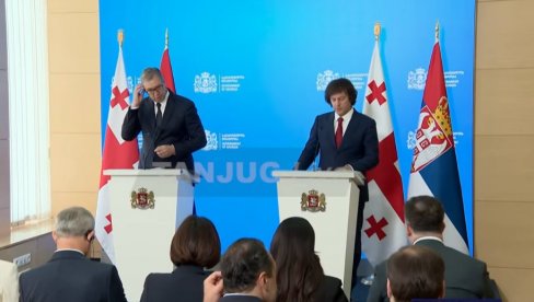 DRUGI DAN POSETE GRUZIJI: Vučić i Kobahidze se obraćaju javnosti posle sastanka (VIDEO)
