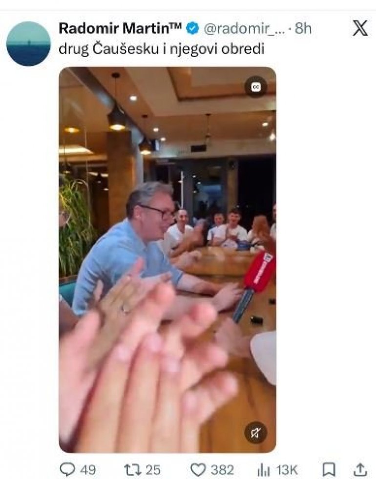 Jezivo: Novinar BIRN priziva smrt predsedniku Vučiću, pomenuo Čaušeskua (FOTO)