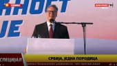 PREDSEDNIK DRŽI GOVOR: Vučić se obraća narodu na velikom skupu u Beogradu Srbija naša porodica (VIDEO)