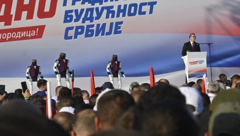 (UŽIVO) VUČIĆ SE OBRATIO NA SKUPU SRBIJA JEDNA PORODICA: Više od 200.000 ljudi u Beogradu; Roboti igrali kolo (FOTO/VIDEO)
