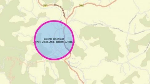 GRAĐANIMA STIŽU SMS PORUKE, DOŠLO DO CURENJA AMONIJAKA U GUČI: Zatvorite prozore i vrata na kućama, stavite mokru krpu na usta i nos (FOTO)