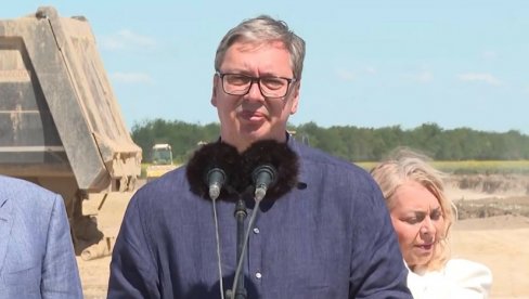 OSMEH KOJI OSIGURAVA BUDUĆNOST: Vučić obilazi radove na izgradnji deonice Bački Breg - Srpska Crnja (FOTO)
