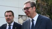 VUČIĆ DOČEKAO ITALIJANSKOG MINISTRA SALVINIJA: U toku sastanak dve delegacije