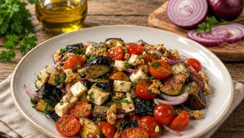 LETNJA SALATA SA PATLIDŽANOM: Sveža, hrskava i puna ukusa