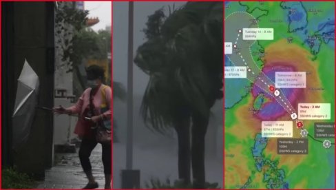 EVAKUISANO SKORO 2 MILIONA LJUDI: Tajfun nosi krovove i drveće, nivo vode na ulicama sve veći (FOTO/VIDEO)