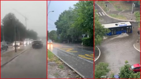 ULICE POD VODOM, TUKU GROMOVI NAD PRESTONICOM: RHMZ niže upozorenja, Srbija na udaru jakog nevremena (VIDEO)
