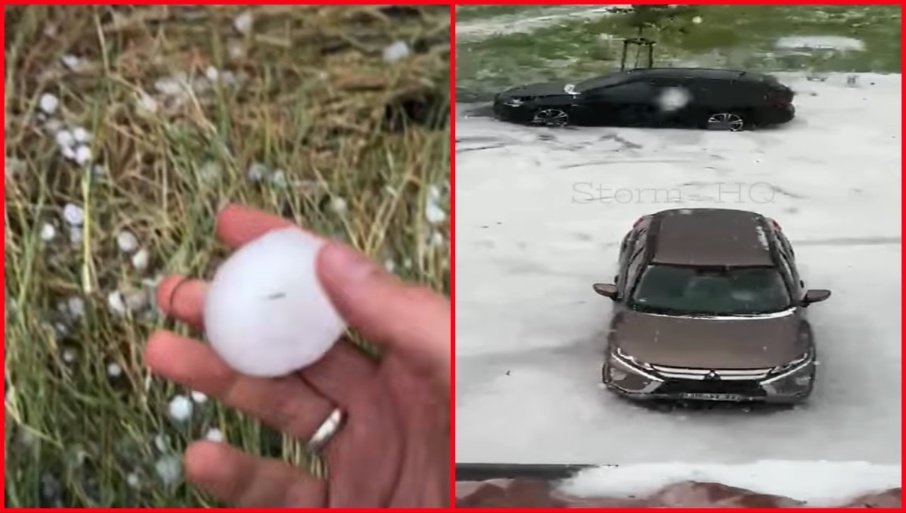 OLUJNI VETAR, GRMLJAVINA I GRAD VELIČINE TENISKE LOPTICE: Snažno nevreme se sručilo na ovaj deo Evrope, prizori zastrašujući (VIDEO)