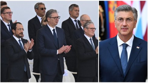 ЦИРКУС У ХРВАТСКОЈ! Покушали да оправдају зашто је Вучић у првом, а Пленковић у другом реду - и још више се закопали (ФОТО)