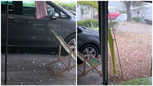 ПАДАЛЕ ЛЕДЕНЕ ГРОМАДЕ: Стравично невреме погодило Хрватску, мештани у шоку (ФОТО/ВИДЕО)