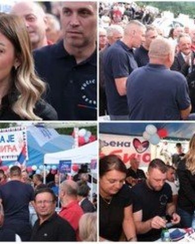 MINISTARKA MESAROVIĆ SA GOLIJE POSLALA JASNU PORUKU: Predsedniče Vučiću, svi su uz vas! Zaigrala i kolo uz zvuke srpske trube sa meštanima