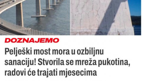 MOSTU U HRVATSKOJ OTVORENOM PRE 4 GODINE POTREBNA SANACIJA: Tamo se neće javiti blokaderi da udare na državu