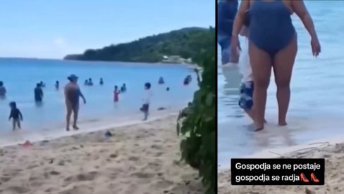 "DAMA SE RAĐA": Snimili ženu kako izlazi iz mora i napravili viralni hit - tek kad je izašla iz vode cela plaža je gledala u nju (VIDEO)