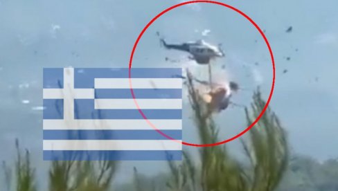 Шири се ужасан снимак из Грчке: Судар хеликоптера, двоје мртвих - страни пилот дошао да помогне у гашењу пожара па страдао (ВИДЕО)