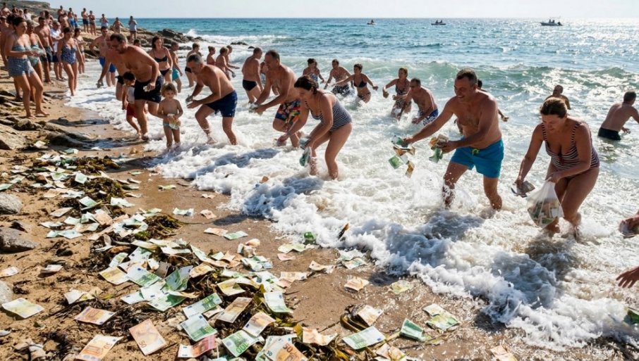 NEVERICA NA PLAŽI! Talasi izbacili VREĆE SA 700.000 EVRA – Ljudi kao poludeli uskali u more da skupljaju pare