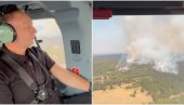 ДИРЕКТОР ПОЛИЦИЈЕ НАДЛЕТЕО ДЕЛИБЛАТСКУ ПЕШЧАРУ: Координише борбу против пожара (ВИДЕО)