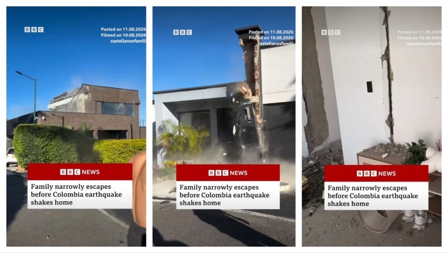 PORODICA ZA DLAKU IZBEGLA SIGURNU SMRT: Pogledajte jezivi snimak iz Kolumbije u trenutku razornog zemljotresa (VIDEO)