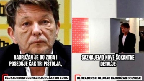 BJELA, ŠTA ĆE TI TRI PIŠTOLJA?! Blokaderski glumac naoružan do zuba