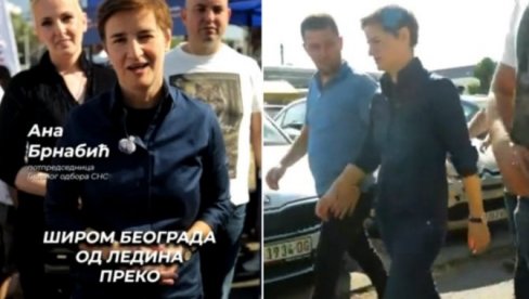 БЕЗ СТРАХА ОД НАСИЉА БЛОКАДЕРА, ЗА УЈЕДИЊЕНУ СРБИЈУ: Ана Брнабић обишла штандове СНС у Београду