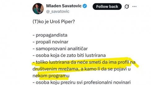 SKANDAL! Savatović sa N1 preti Piperu lustracijom: Nećeš smeti ni profil na mrežama da imaš – Evo kako „novinari“ zamišljaju slobodu govora