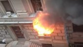 ПОЖАР У БЛИЗИНИ ЗГРАДЕ ВЛАДЕ СРБИЈЕ! Буктиња у центру Београда: Отворени пламен и густи дим се шире Немањином улицом (ВИДЕО)