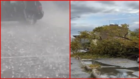 NEBO SE OTVORILO IZNAD PARIZA: Vetar obarao stabla, automobili nisu mogli da se kreću od snažnih padavina (VIDEO)