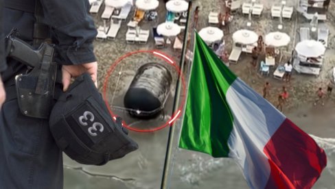 ČUDO U ITALIJI: Misteriozni crni objekat izronio na popularnoj plaži - policija ga ogradila, kupači u čudu (VIDEO)