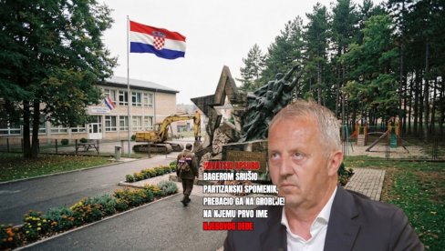ХРВАТСКИ АПСУРД: ХДЗ начелник срушио партизански споменик, а прво име на њему - ЊЕГОВОГ ДЕДЕ
